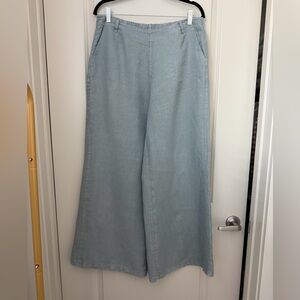 Light Blue Wide-Leg Pants